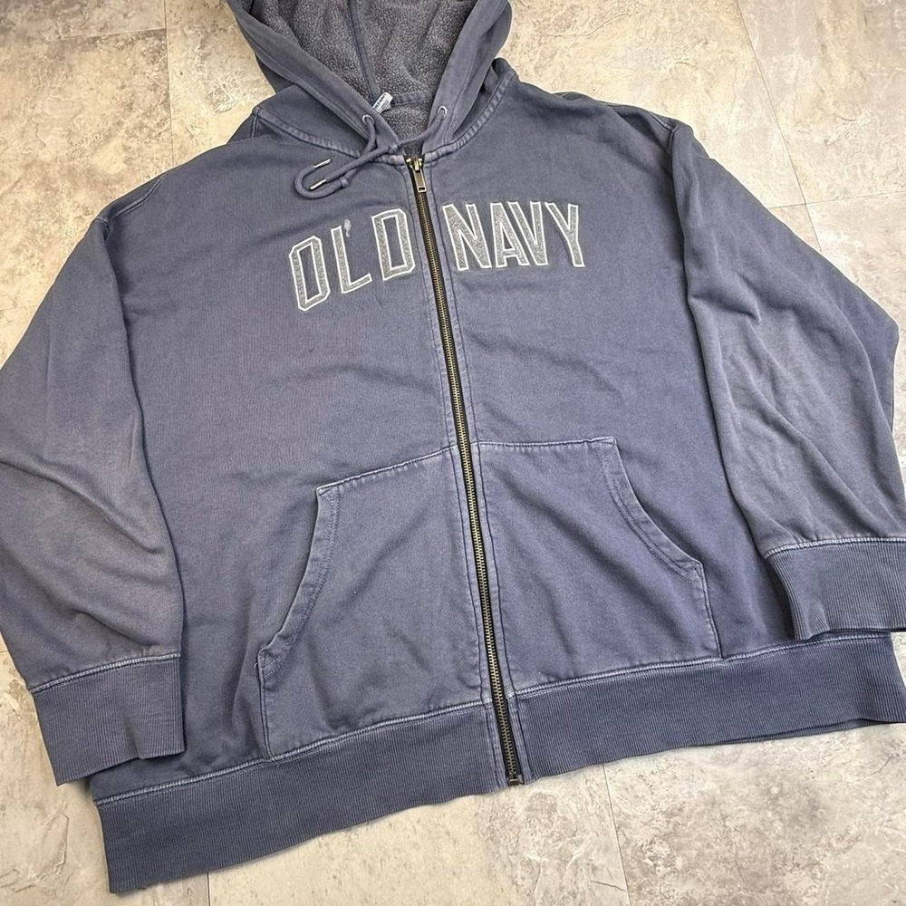 Y2K old navy spell out zip up hoodie jacket xl - Picture 2 of 8